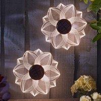 Marco Paul Warm LED Flower Solar Garden Wall Ornaments in Warm White | Size: 20 cm