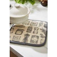 Ulster Weavers 'Herbs & Spices' Food Print 100% Cotton Pot Mitt in Grey