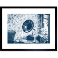 Artery8 Wall Art Print Vintage Record Player Gramophone Framed in Black | Size: W7 x H9