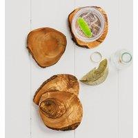 Selbrae House Olive Wood Rustic Coasters - Set of 4 in Natural