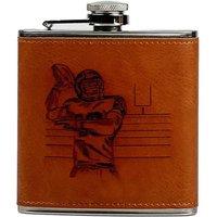 Selbrae House Football Leather Hip Flask in Brown