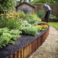 Nicoman Heavy Duty Corrugated Metal Garden Border Edging Roll - 12m in Bronze
