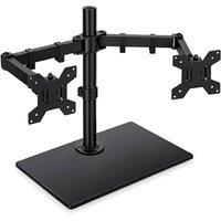 Futura Dual Monitor Stand 13 - 32 Inch Freestanding Adjustable Holds 8kg in Black