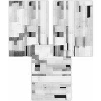 ARTZE Set of 3 Abstract Paper Blocks in Black Grey Art Posters in Mid Grey | Size: W30 cm x H42 cm