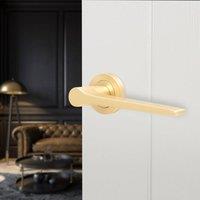 AFIT Brass Fire Door Handle Satin Brass Internal Lever On Rose 1 Pack in Gold | Size: 150mm x 150mm
