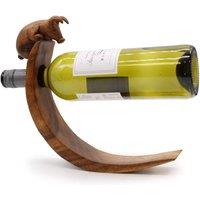 KDMD Pig Wooden Balance Wine Holder - Unique Handcrafted Gift in Brown