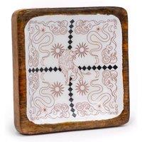 KDMD Hop Hare Big Enameled Square Trinket Tray - Lion & Snakes in Brown