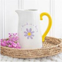 KDMD Fresh as a Daisy Ceramic Flower Jug - 1100ml Brighten Home Decor in White
