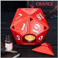 KDMD D20 Gaming Dice-Shaped Oil Burner for Aromatherapy & Home Fragrance in Red