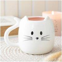 KDMD White Cat Shaped Mug - 500ml Cute Feline Coffee Cup