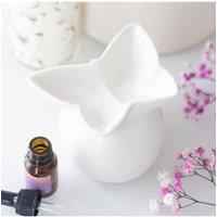 KDMD White Butterfly Ceramic Oil Burner for Aromatherapy & Decor