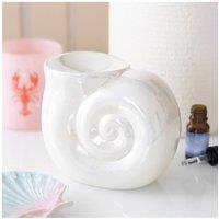 KDMD Pearlescent Shell Oil Burner Set for Calm, Aromatic Relaxation in White