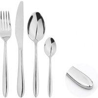 Glim & Glam Cutlery Set Fork Spoon 24pc Sets Anydate Pointed End in Silver