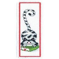 Vervaco B/MARK BLK & WHT CAT - Counted Cross Stitch Kit: Bookmark: Black & White Cat