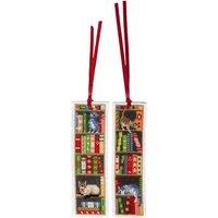 Vervaco B/MARK PK2 B/SHELF - Counted Cross Stitch Kit: Bookmark: Cats in Bookshelf: Set of 2 in Purple