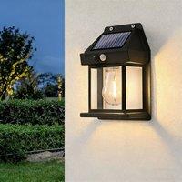 Obasyhig Outdoor Motion Sensor Solar Wall Light in Black