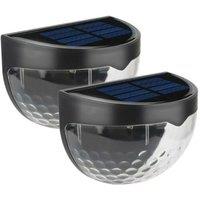 Obasyhig Colourful Light Pack of 6 Solar LED Water Droplets Fence Lights in Black