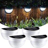 Obasyhig Colourful Light Pack of 6 Solar LED Water Droplets Fence Lights in White