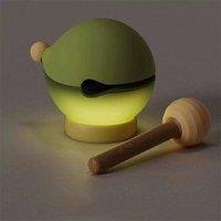 Obasyhig Creative Wooden Fish Tap Night Light in Green
