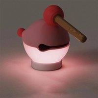 Obasyhig Creative Wooden Fish Tap Night Light in Pink