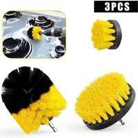 Nordara 3X Drill Cleaning Brush Set Power Scrubber Grout Tile Car Home in Yellow