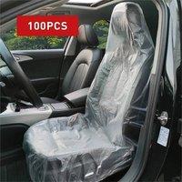 Nordara 100pcs Disposable Plastic Car Seat Covers Valet Protective in Clear