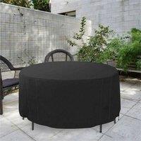 Nordara 185*110CM Large Round Furniture Cover Waterproof Patio Table Chair in Black