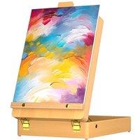 SPETLEK Wooden Table Easel Box with Storage Portable Folding Artist