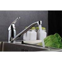SPETLEK Kitchen Sink Mixer Tap Swivel Spout Single Lever Mono Chrome in Metallic Silver