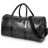 Nordara Black Vintage Pattern Weekender Duffel Bag