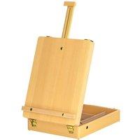 Nordara Adjustable Wooden Table Top Artist Easel with Storage in Natural