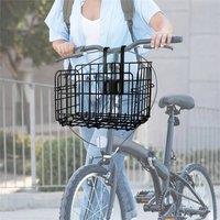 SPETLEK Folding Rear Bike Basket Wire Mesh Detachable for Front in Black