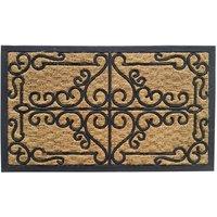 Nordara Natural Coir & Rubber Indoor or Outdoor Non-Slip Door Mat 45 x 75cm in Black | Size: 100 cm x 100 cm
