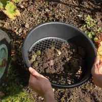 Nordara Large Round Plastic Garden Soil Sieve in Black