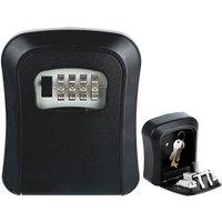Nordara Black Wall-Mounted Key Safe - 4-Digit Outdoor Lock Box