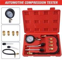 Nordara Car Engine Compression Gauge Kit Cylinder Pressure Test Tool in Red