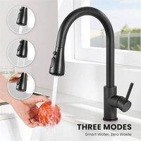 Nordara Matt Black Kitchen Sink Mixer Tap Pull Out Spray Single Lever