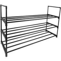 SPETLEK 3 Tier Metal Shoe Rack Storage Organiser Black