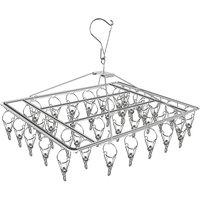 SPETLEK 2pc 20 clip iron drying rack Stainless Steel Sock Hanger Clips in Silver