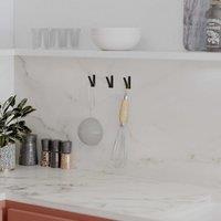 Decortie Nora' Modern Triple Metal Hooks Set of 3 Matte Black Waterproof Stainless Steel