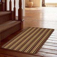 The Rug Shop UK Brown Striped 8mm Thick Rectangle Mat | Size: 50 cm x 80 cm