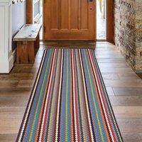 The Rug Shop UK Multi Striped Dotted 8mm Thick Rectangle Mat | Size: 80 cm x 140 cm