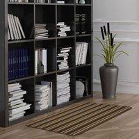 The Rug Shop UK Chocolate Striped 8mm Thick Rectangle Mat in Brown | Size: 50 cm x 80 cm