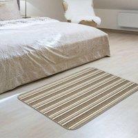 The Rug Shop UK Cream Striped 8mm Thick Rectangle Mat | Size: 50 cm x 80 cm