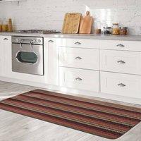 The Rug Shop UK Brown Striped Dotted 8mm Thick Rectangle Mat | Size: 80 cm x 140 cm