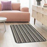 The Rug Shop UK Silver Striped 8mm Thick Rectangle Mat | Size: 50 cm x 80 cm