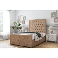 Comfort Beds Hilton Dumfries Bed Frame - 50 Upholstered Headboard in Light Brown | Size: Super King