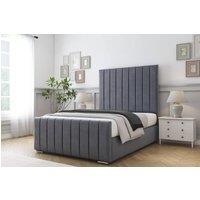 Comfort Beds Sara Plush Bed Frame - 50 Upholstered Headboard in Dark Grey | Size: Single