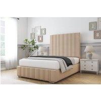 Comfort Beds Paris Plush Bed Frame - 50 Upholstered Headboard in Stone | Size: Super King