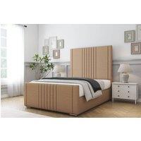 Comfort Beds Royal Dumfries Bed Frame - 50 Upholstered Headboard in Light Brown | Size: Small Double